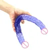 NXY Godes Anal Jouets Chou Double Tête 42cm Pénis Lesbien Labrador Gode Manuel Long Plug Masturbation Bâton Adult Fun Products 0225