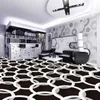 Custom Self-Adhesive Waterproof Mural Wallpaper Modern 3D Black And White Circle Geometric Pattern 3D Floor Painting PVC Sticker 201009