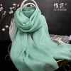 Scarves Women Fashion 100 Silk Scarf Soft Elegant Green Pure Solid Color Female Hangzhou Square Shawl Long Spring Autumn Winter S13116284