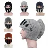 Inverno Gorro Roman Cavaleiro Mask Cap ajustável face Gladiator Handmade malha Masculino Caps Natal Crochet Gorros Abastecimento LSK1499