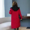 Haute qualité épaissir femmes veste d'hiver à capuche faux deux pièces x-long manteau femme x-long plus taille solide épais parkas pour femmes 201126