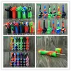 portable Silicone Hand Tobacco water Smoking Pipes for weeding smoking with Cap Bowl unbreakable Cigarette Filter Holder with metal bowl