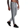 Chino pour hommes coupe ajustée hommes pantalon de jogging Chino maigre Streetwear pantalon crayon Super extensible pour hommes pantalons décontractés à rayures latérales à carreaux 2253k