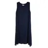 6372 Jry New European Fashion Women Summer Kort klänning Lady's ärmlös solid färg Löst chiffong Casual Dress Black/White/Red/Navy