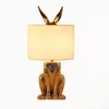 Modernes Schreibtischlampe Gold Maskierte Kaninchen Tuch Lampenschirm Tischlampen Indoor Home Hotel Nacht Kreative LED Tischleuchten