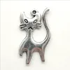 Lote 100 pcs infeliz gato antique prata encantos pingentes para jóias fazendo brinco colar pulseira chave cadeia chave 22 * ​​14mm