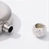 Portable Diamond Hip Flask Round Mini Wine Pot For Travel Outdoor Stainless Steel Bottle With Rhinestone Lid 08