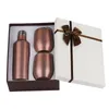 3 stks / set Gift Wijn Tumbler Bruiloft Gift Set Roestvrijstalen Dubbele Muur Geïsoleerd met één 500 ml Fles Twee 12oz Wijn Tuimelaar