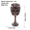Skull Knight Helm Goblet 3D Skull Head Beer Mok Gepersonaliseerde Skull Spirit Cup RVS Halloween Party Bar Drinkbeker YL0165