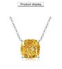 Pendentif Colliers Argent Sterling Simple Diamant Jaune Exquis Pendentif Saint Valentin Cadeau