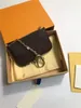 Key bag fashion men's and women's key ring credit card clip Coin Purse luxury Mini Wallet charm brown flower letter coin bag free of charge