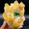 Nuovo ritrovamento giallo blu PhantomQuartz Crystal Cluster MineralSpecime250i