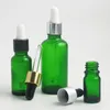 Promotie!! 20 stks 5 10 15 20 30 50 100 ml Groene glazen fles met pipet dropper e vloeibare essentiële olie serum parfumflessen