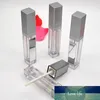 50st 7ml LED Light Silver Cosmetic Lipstick Container Makeup Tool Plast Square Concealer Bottle Lip Gloss Tube med spegel