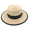 Wide Brim Hats Mistdawn Unisex Straw Solid Pork Pie Summer Outdoor Party Street Beach Sun Hat Boater Sailor Top Cap1