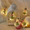 Strängar LED Christmas Light String Room Decoration Tree Red Cone Pine Needle Bulb Holiday Lighting