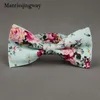 Mantieqingway Brytyjski styl Vintage Kwiat Druk Bow Tie Oblubienia Ślubna Gravata Slim Kwiatowy Skinny Bowtie Cravat Bowtie