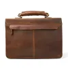Men's Leather Briefcase Handbag Crazy Horse Double Compartment 15 Inch Computer Bag Shoulder Messenger Handbag1