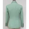 Haute qualité nouveau créateur de mode blazer femmes classiques boutons de lion double boutonnage blazer veste menthe vert 201102