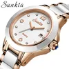 Sunkta Fashion Women Watches Rose Gold Senhoras Pulseira Relógios Reloj Mujer 2021 Novos relógios de quartzo impermeáveis ​​criativos para as mulheres JGhdfh