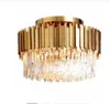 Роскошный кристалл потолок для гостиной современный золотой круглый светильник светодиодный дом интерьера освещения светильников