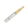 Pipa in vetro Honeypuff One Hitter con bocchino in legno naturale staccabile, manico per filtro in legno, pipa per tabacco in legno, erba