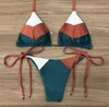 Sexy Halter Costume da bagno Donna Perizoma Micro Bikini Push Up Bikini brasiliano Pianta tropicale Stampa Costumi da bagno String Mini Costume da bagno T200114