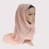Lenços plissados com lenço lisono hijab muçulmano xale de moda sólida silenciador 22 color9526513
