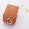 Steel Jewelry Hollowed Out Smooth Bear Necklace Net Red Women039s Simple Rose Gold NecklaceFor Party Jewels271k3888527