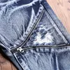 Jeans mężczyźni Mężczyzna Jean Homme Męskie Męskie Mężczyznowe Pantie Fashions Dżins Biker Spant Slim Fit Fit Right Proste Spoders Projektant Ripped281t