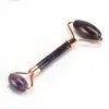 New Zinc Alloy Integrated Frame Face Siliming Amethyst Jade Roller Massager Purple without Noise