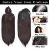 Kvinnor ombre hårförlängningsklämma med Bang Long Straight Synthetic Hair Piece High Temperatur Fiber 2101084226871