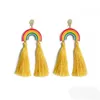Bohmia Rainbow Tassel أقراط تتدلى حلقات الأذن للسيدات للنساء ويل المجوهرات