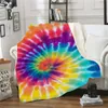 Rainbow Spiral Series Throw Blankets Double Layer Thickened 3D Digital Printed Sofa Blanket Fit Officeadult Child Nap 70ql E1