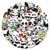 50 stks / partij Groothandel Hotsale Cartoon Cute Panda Stickers voor Kinderen Speelgoed Waterdichte Sticker voor Notebook Skateboard Laptop Bagage Auto Decals