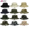 Jovivi Outdoor Boonie Hat Wide Brim Andningsbar Safari Fiske S UV Skydd Fällbar Militär Klättring Sommar s Caps 220114