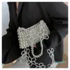 Schoudertassen Zomer Handgemaakte Beaded Flower Pearl Bag Portemonnees en Handtassen Luxe Designer Veelzijdige Eenpersoonskamer Messenger