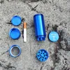 Rökkvarn Aluminiumlegering 6-skikts cigarettkvarn Set cigarettbrytare Grinder dugout Grinde