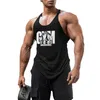 Été Y Back Gym Stringer Débardeur Hommes Coton Vêtements Bodybuilding Chemise Sans Manches Fitness Gilet Muscle Singlets Réservoir D'entraînement 22283J