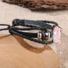 Nadzieja Charm bransoletka dla kobiet bransoletka świadomości raka piersi pleciona skórzana lina Wrap bransoletka moda ręcznie robiona biżuteria