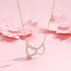 Hemiston 100% 925 Sterling Silver Heart Pendentif Femme Collier Bijoux Cadeau Pour Femmes Fille Q0531