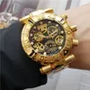 Model15617 Men Subaqua Nomai Quartz Watch with Stainless Steel Strap 18K Gold Chronograph Watch New9205469