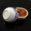 Simulation Lebensmittel Charms Nudel Schlüsselanhänger Chinesisch Blau und Weiß Porzellan Lebensmittelschale Mini Handy Gurt Anhänger 1pcs261g
