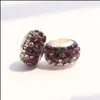 Metals Loose Beads Jewelry Lradient Color Big Hole Polymer Clay مع سحر الماس لأساور Pandora DIY 7 ألوان متوفرة Drop Delive