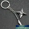 NARUTO Keychain Kunai Shuriken Dart Konoha Logo Uzumaki Naruto Black Keyring Key Chain Ring Ninja Anime Jewelry Wholesale