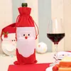 Christmas Decorations Table Decor Dinner Party Red Wine Santa Tree Bottle Cover Bag Sets For Year Xmas Dinner1