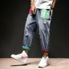 Jeans pour hommes hommes pantalons droits 2022 hommes japonais Streetwear déchiqueté Patchwork Denim mâle Vintage bleu Jeans1