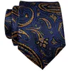 Bow Gine Men's Tie и установите классический темно -синий золото 8 см.