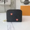 M80305 GAME ON ZIPPY COIN PURSE Designer Womens Compact Zippy Hearts Symbol Organizer Wallet Key Card Holder Pouch Pochette Cles A235Y