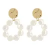 10 coppie Trendy placcato oro placcato a forma irregolare rotondo orecchini per perle bianche per le donne gioielli di fascino